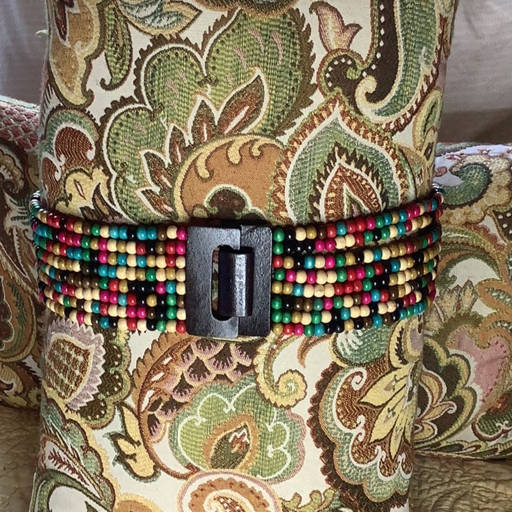 Vintage wooden beaded belt